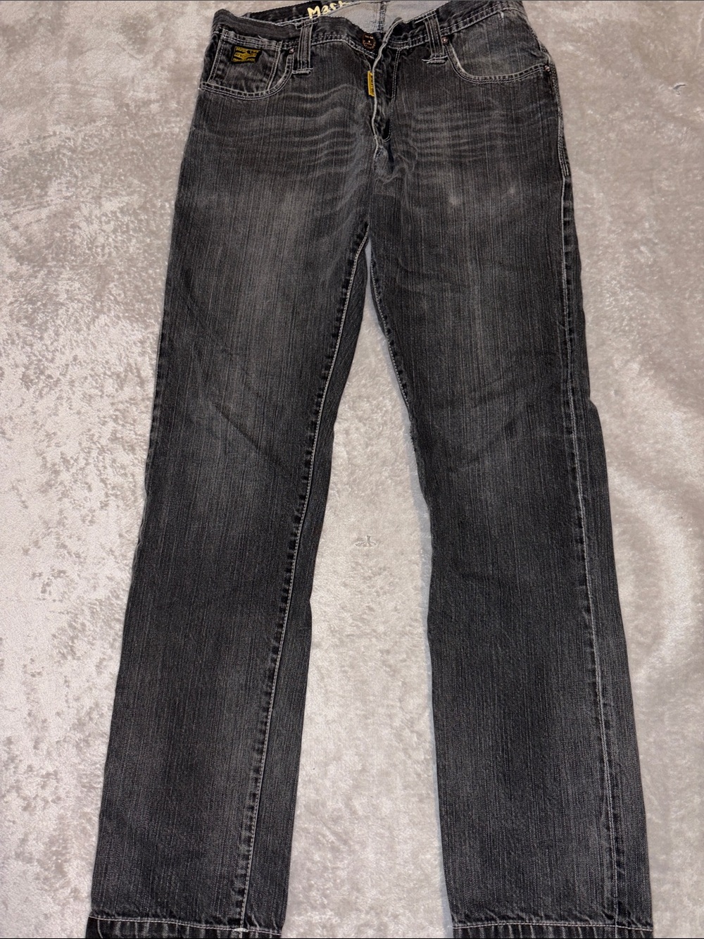 Men's Straight-Leg Jeans in Faded Black